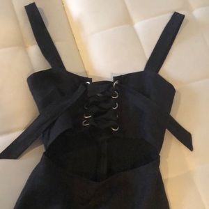 LF criss cross tie open cut dress